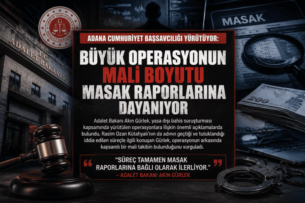 Adalet Bakanı Akın Gürlek’ten Açıklama: Yasa Dışı Bahis Operasyonunda MASAK Detayı Dikkat Çekti