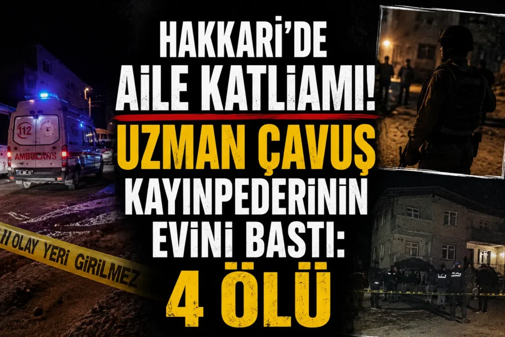Hakkari’de Aile Katliamı: Uzman Çavuş Kayınpederinin Evini Bastı 4 Kişi Hayatını Kaybetti
