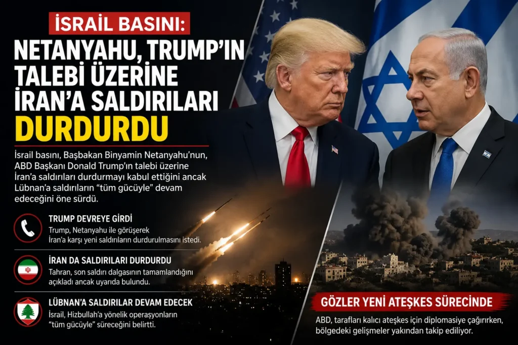 İsrail Basını: Netanyahu Trump’ın Talebi Üzerine İran’a Saldırıları Durdurdu