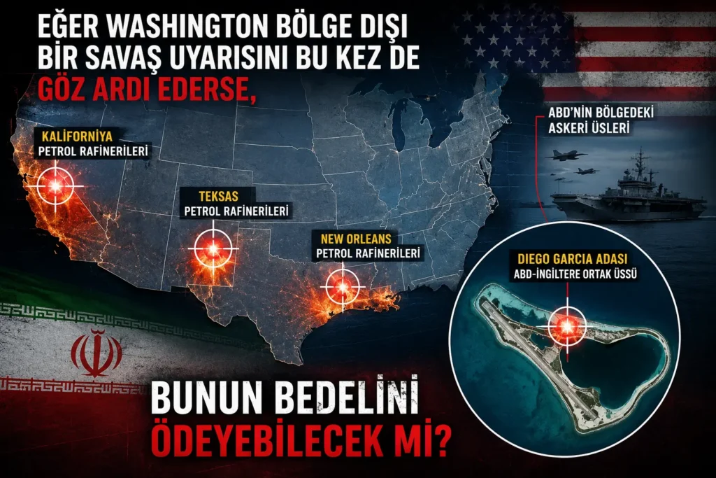 İran Devlet Televizyonundan ABD’ye Tehdit Dolu Mesaj: Petrol Rafinerileri ve Diego Garcia Haritada Gösterildi