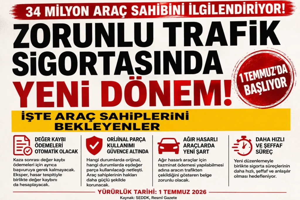 Zorunlu Trafik Sigortasında Yeni Dönem! 1 Temmuz’da Başlıyor