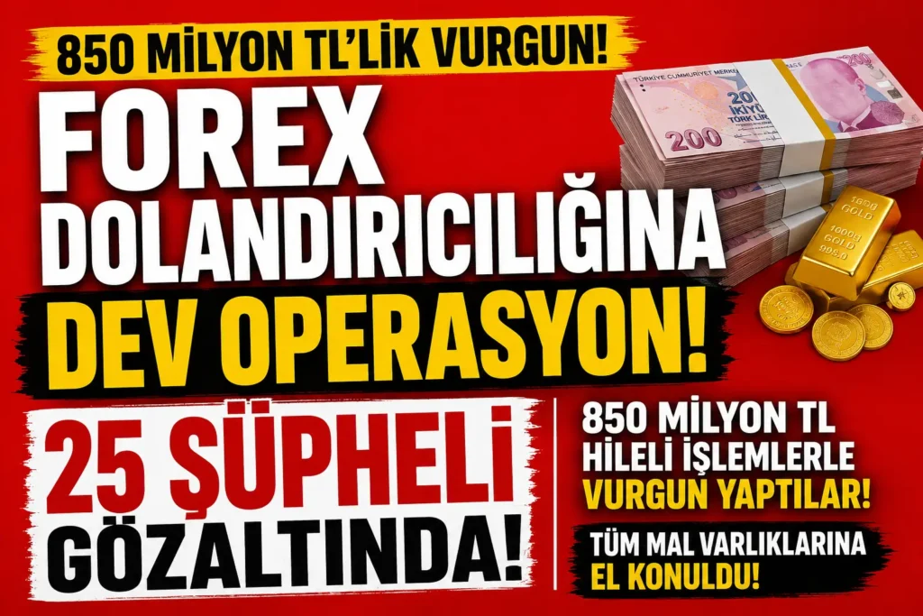 850 Milyon TL’lik Forex Dolandırıcılığına Dev Operasyon! 25 Şüphelinin Mal Varlığına El Konuldu