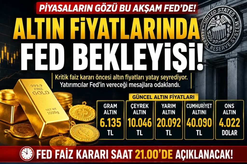 Altın Fiyatlarında Fed Bekleyişi: Gözler Kritik Faiz Kararında