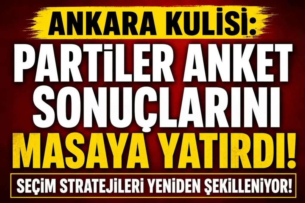 Ankara kulisi: Partiler Anket Sonuçlarını Masaya Yatırdı! Seçim Stratejileri Yeniden Şekilleniyor