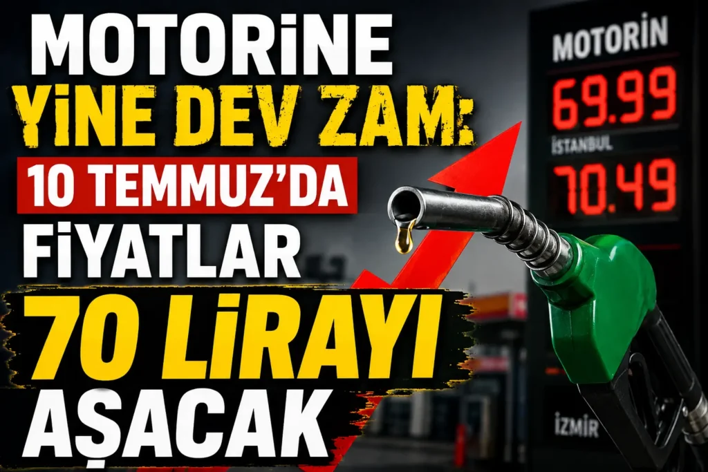 Motorine Yine Dev Zam: 10 Temmuz’da Fiyatlar 70 Lirayı Aşacak
