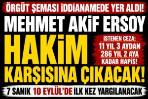 Örgüt şeması iddianamede yer aldı! Mehmet Akif Ersoy 10 Eylül’de hakim karşısına çıkacak