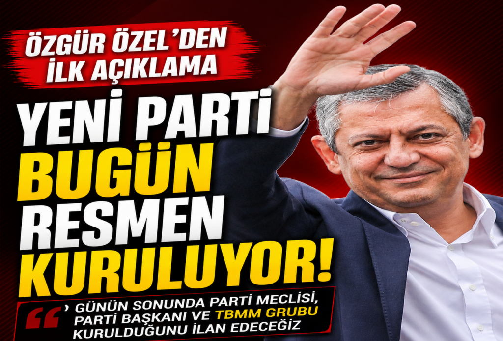 Özgür Özel’den ilk açıklama: “Bugün YENİ Parti resmen kurulmuş olacak”