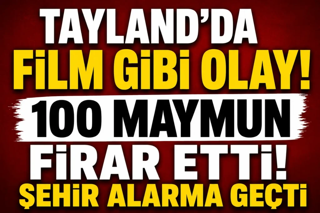 Tayland’da Film Gibi Olay! Yaklaşık 100 Maymun Firar Etti Şehir Alarma Geçti
