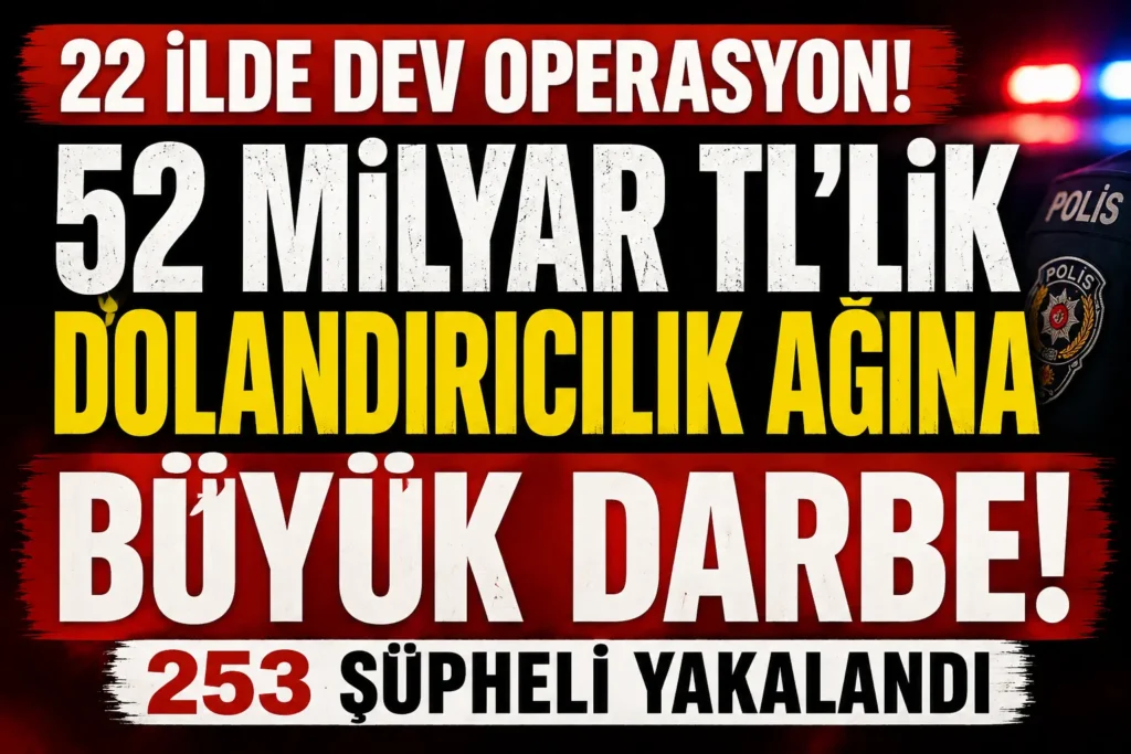 22 İlde Dev Dolandırıcılık Operasyonu! 52 Milyar TL’lik Hesap Hareketi Tespit Edildi