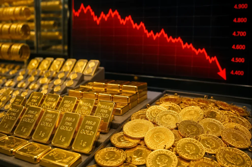 Altında sert düşüş: Gram altın 7 bin liranın altına geriledi