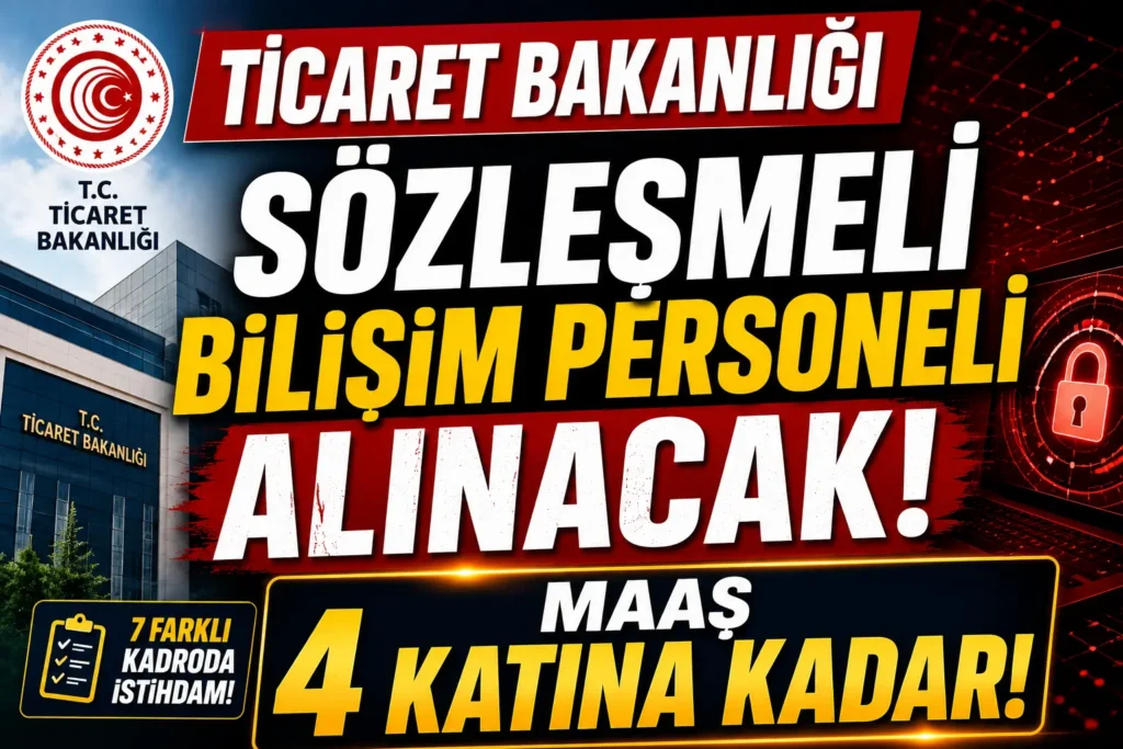 Ticaret Bakanlığı 14 Sözleşmeli Bilişim Personeli Alacak! Başvurular Başlıyor