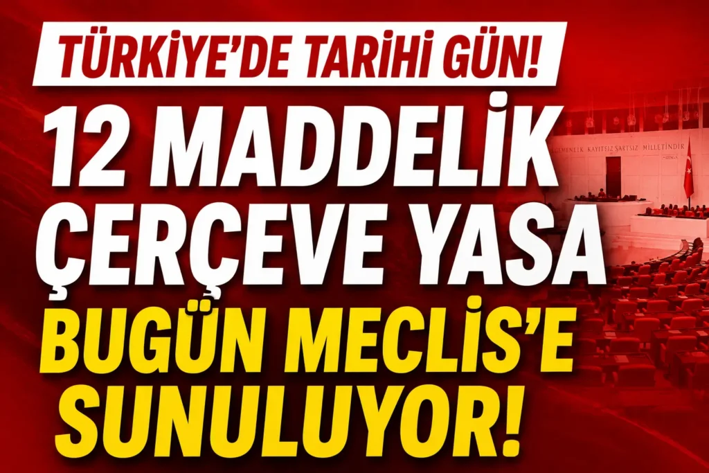 Türkiye’de Tarihi Gün! 12 Maddelik Çerçeve Yasa Bugün TBMM’ye Sunuluyor