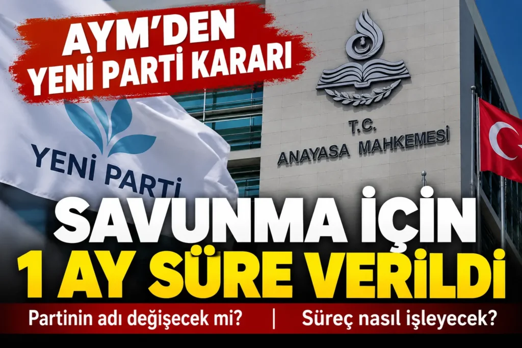 AYM’den Yeni Parti Kararı: Savunma İçin 1 Ay Süre Verildi