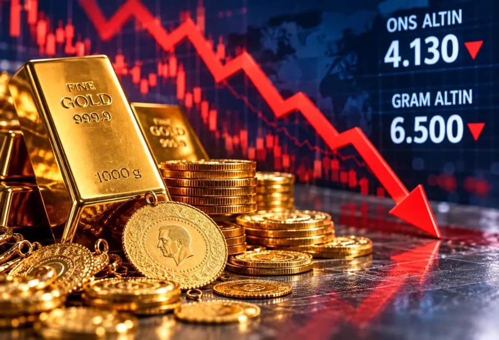 Altında sert düşüş: Gram 6.500 TL sınırına çekildi ons altında 7 haftanın dibi