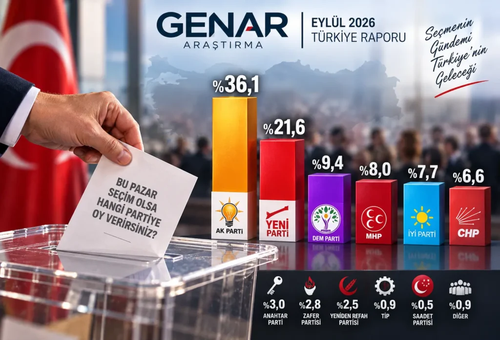 GENAR’ın Eylül Anketinde Yeni Tablo: Yeni Parti İkinci CHP Yüzde 6.6’da