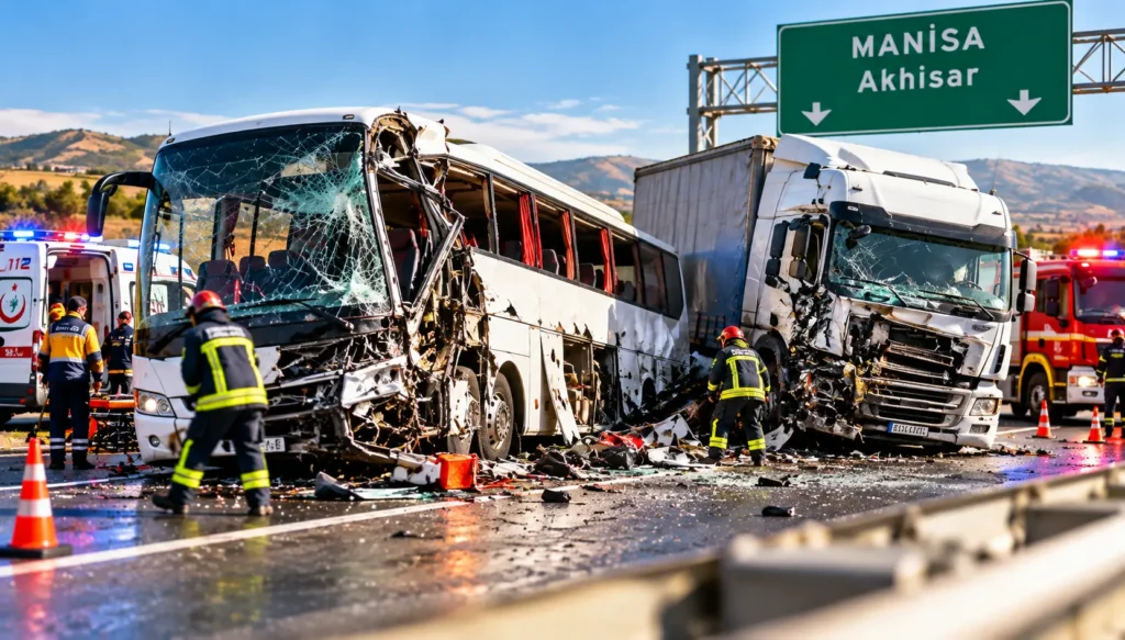 Manisa’da Otobüs Faciası: Akhisar’da 11 Kişi Hayatını Kaybetti 27 Yaralı