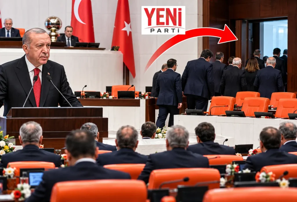 TBMM açılışında dikkat çeken protesto: Erdoğan kürsüye çıktı Yeni Parti salonu terk etti